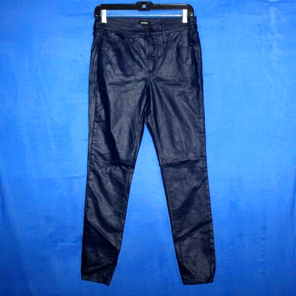 Express Dark Coated Skinny Pants 4R